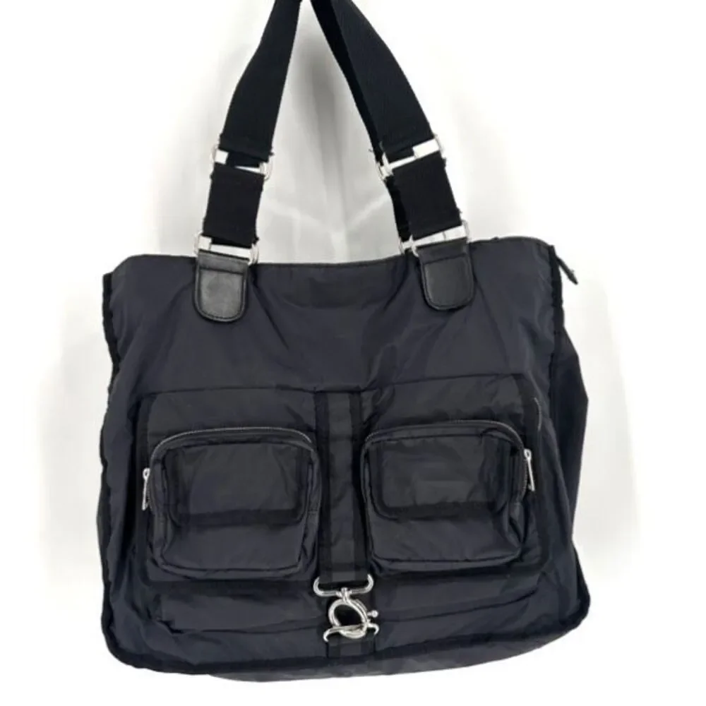 Vintage Y2K Banana Republic Men’s Travel Tote Carry On Nylon & Leather Bag